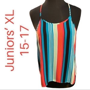 NWOT No Boundaries striped tank top (Jrs XL)